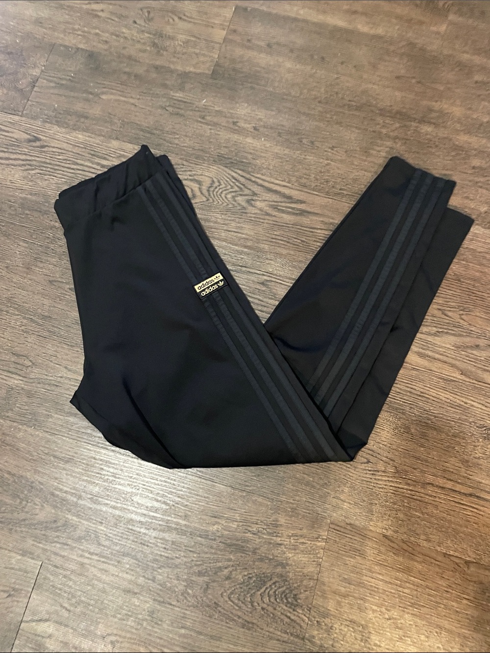 adidas Black Slim Track Joggers with Tonal Three-Stripes